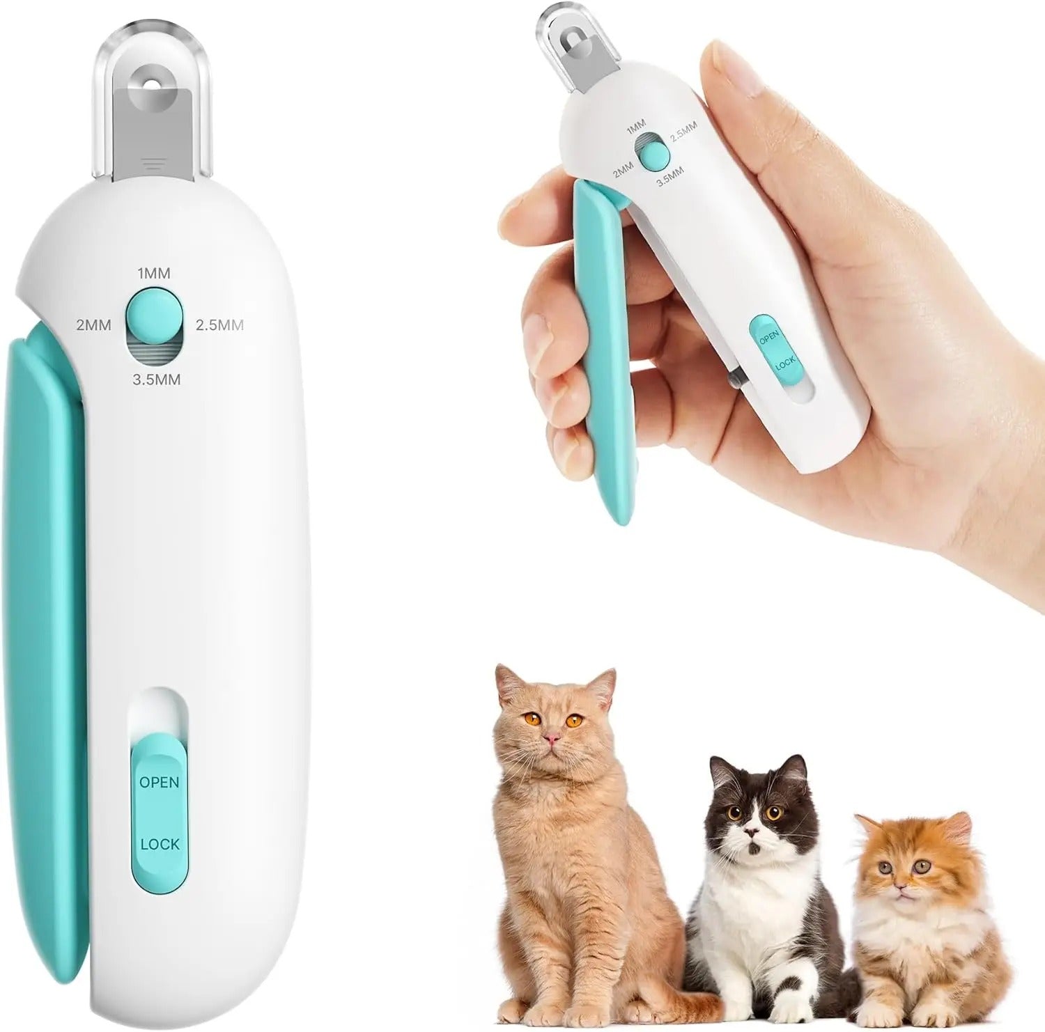 Pet Nail Clippers with Safety Guard – Stainless Steel Dog & Cat Nail Trimmer with Adjustable Precision Cutter