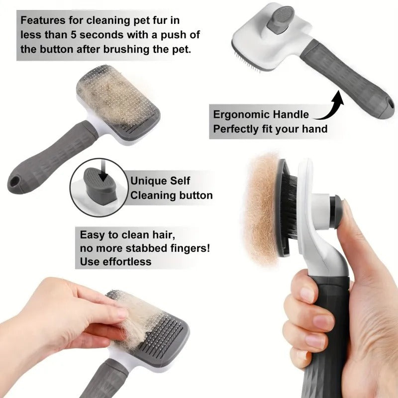 Universal Pet Detangling Brush – Grooming & Deshedding Brush for Dogs and Cats, Removes Knots & Mats
