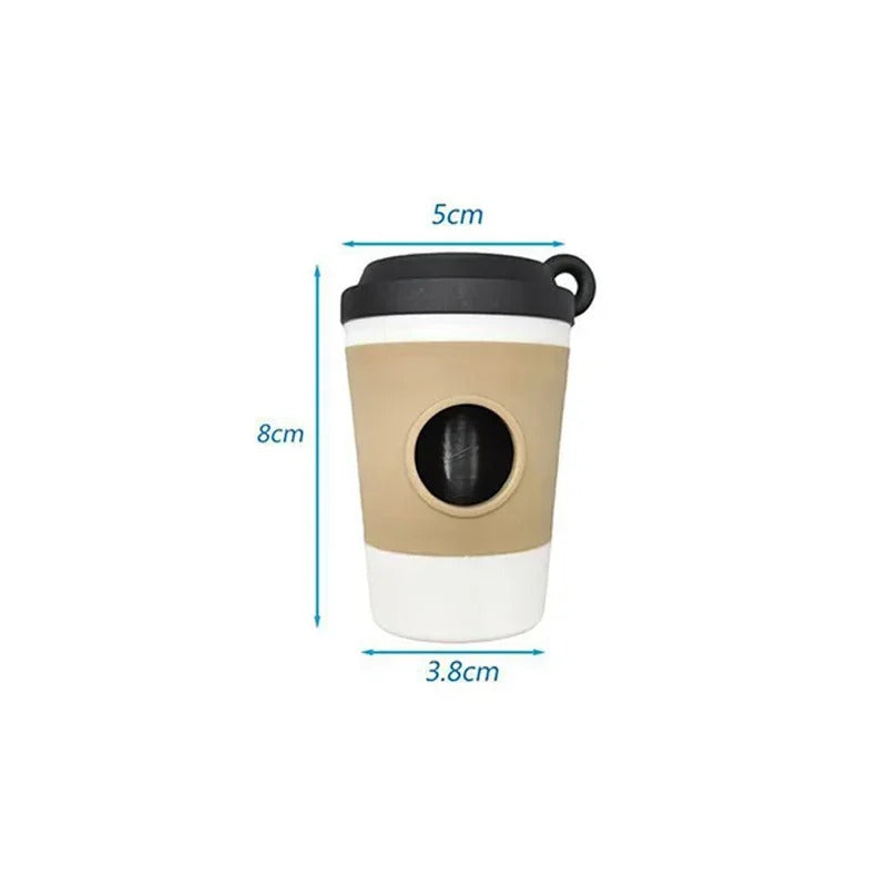 Portable Dog Poop Bag Holder – Coffee Cup Style Pet Waste Bag Dispenser & Trash Container for Walking
