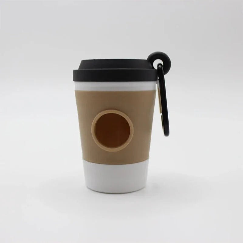 Portable Dog Poop Bag Holder – Coffee Cup Style Pet Waste Bag Dispenser & Trash Container for Walking